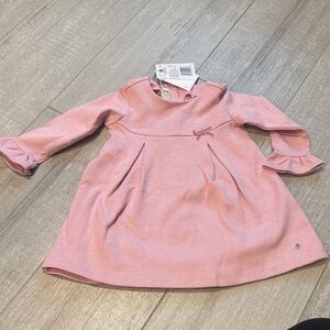 Pink Long-Sleeve Kids Dress